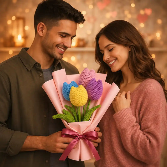 Crochet Pastel Tulip Bouquet