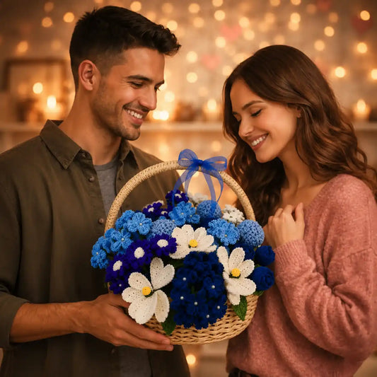 Handmade Crochet Flower Basket