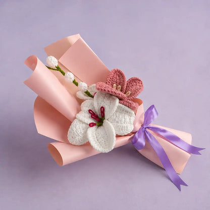 Crochet Lily Bouquet Blush Pink