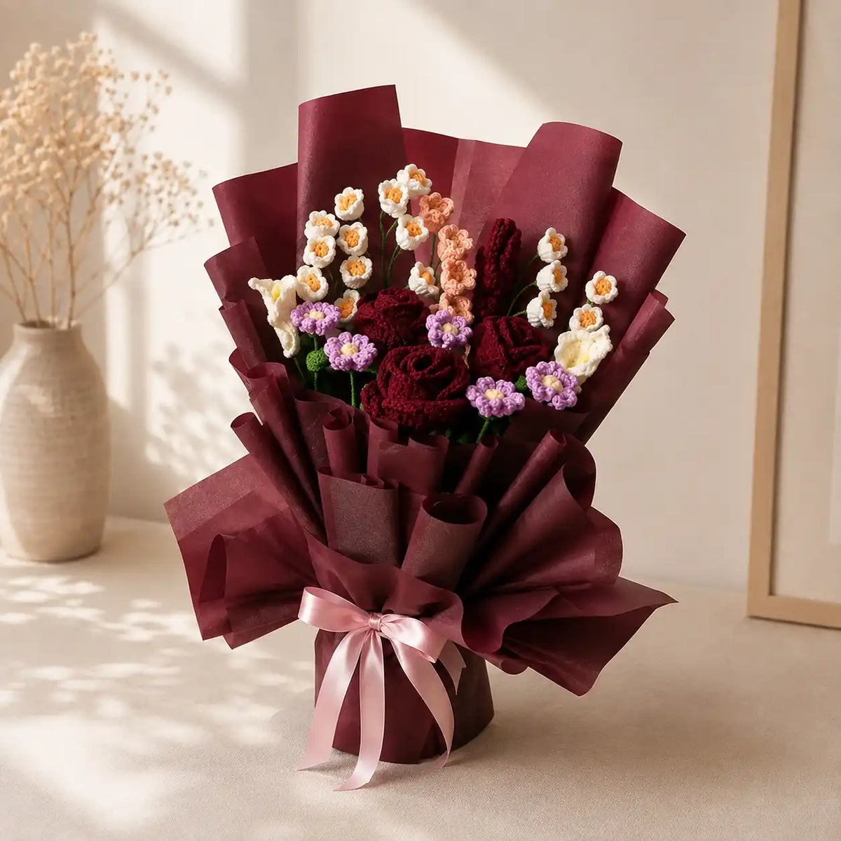 Crochet Mixed Flower Bouquet