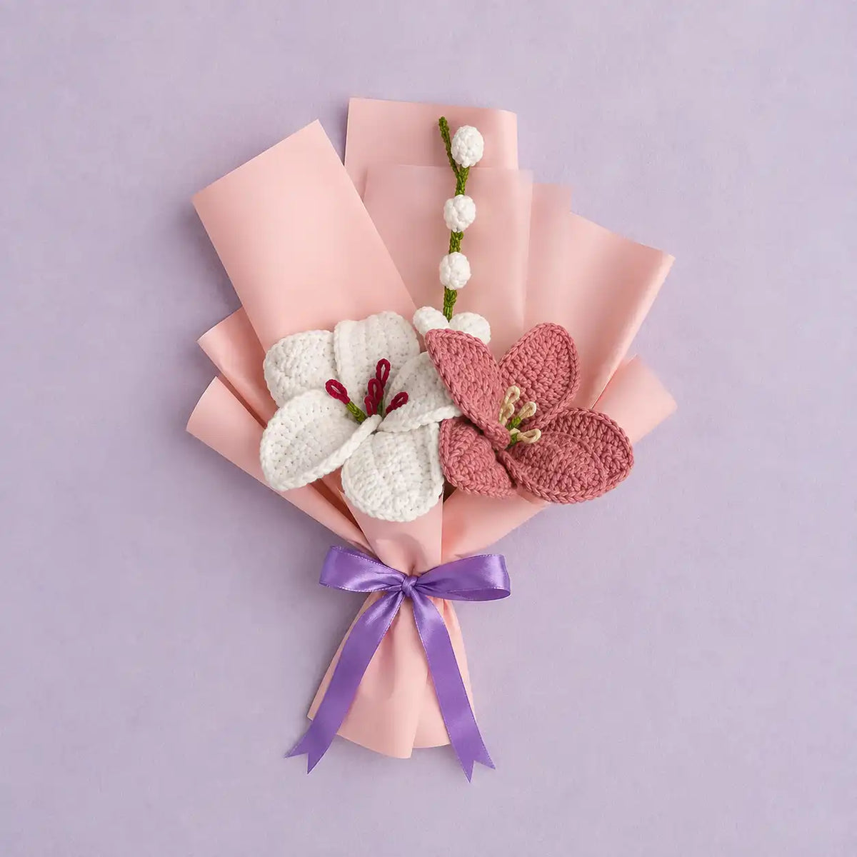Crochet Lily Bouquet Blush Pink