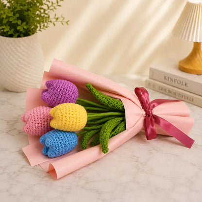 Crochet Pastel Tulip Bouquet
