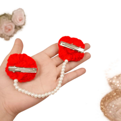 Double Rose Crochet Hair Pin