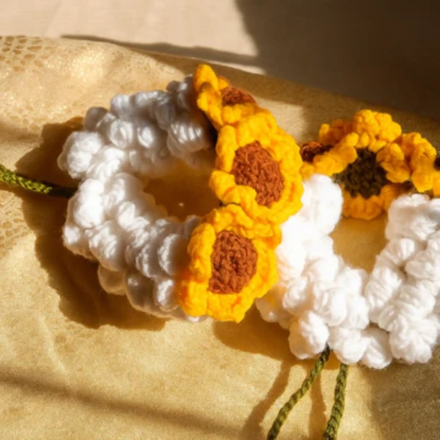Handmade Crochet sunflower Gajra