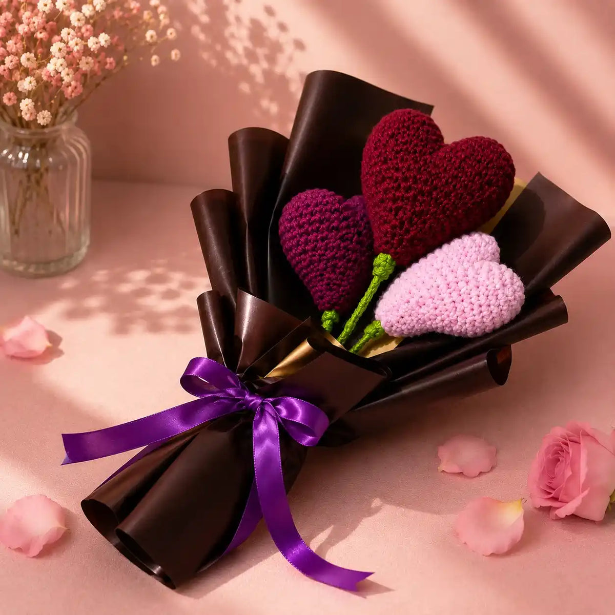 Crochet Heart Bouquet