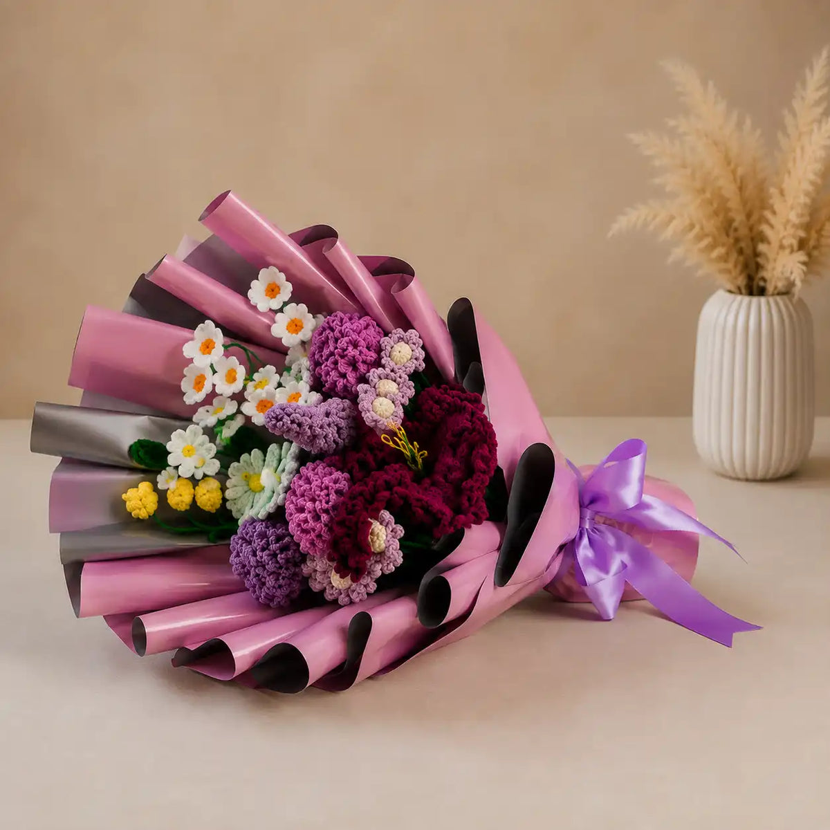 Handmade Crochet Purple Bouquet