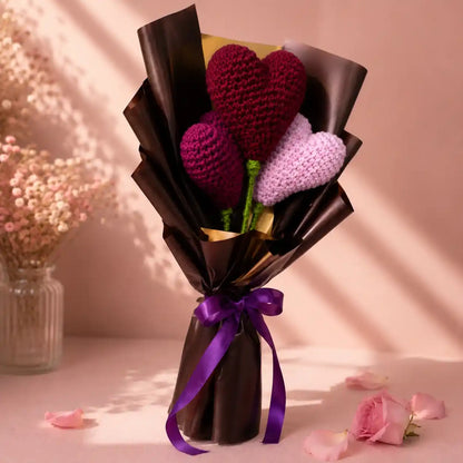 Crochet Heart Bouquet