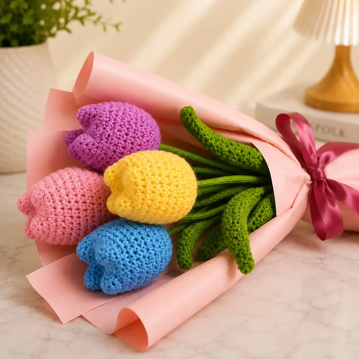 Crochet Pastel Tulip Bouquet