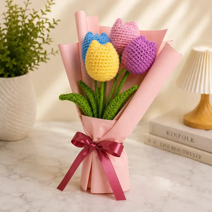 Crochet Pastel Tulip Bouquet