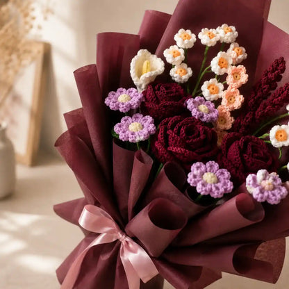 Crochet Mixed Flower Bouquet