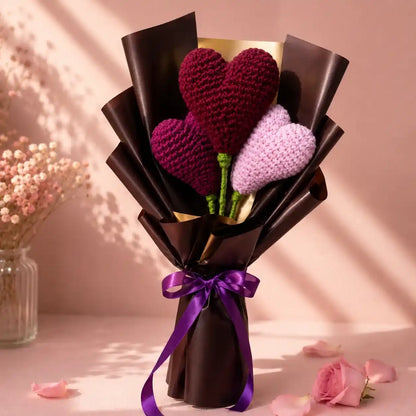 Crochet Heart Bouquet