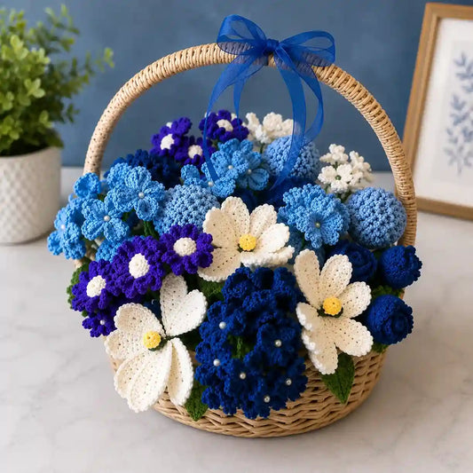 Handmade Crochet Flower Basket