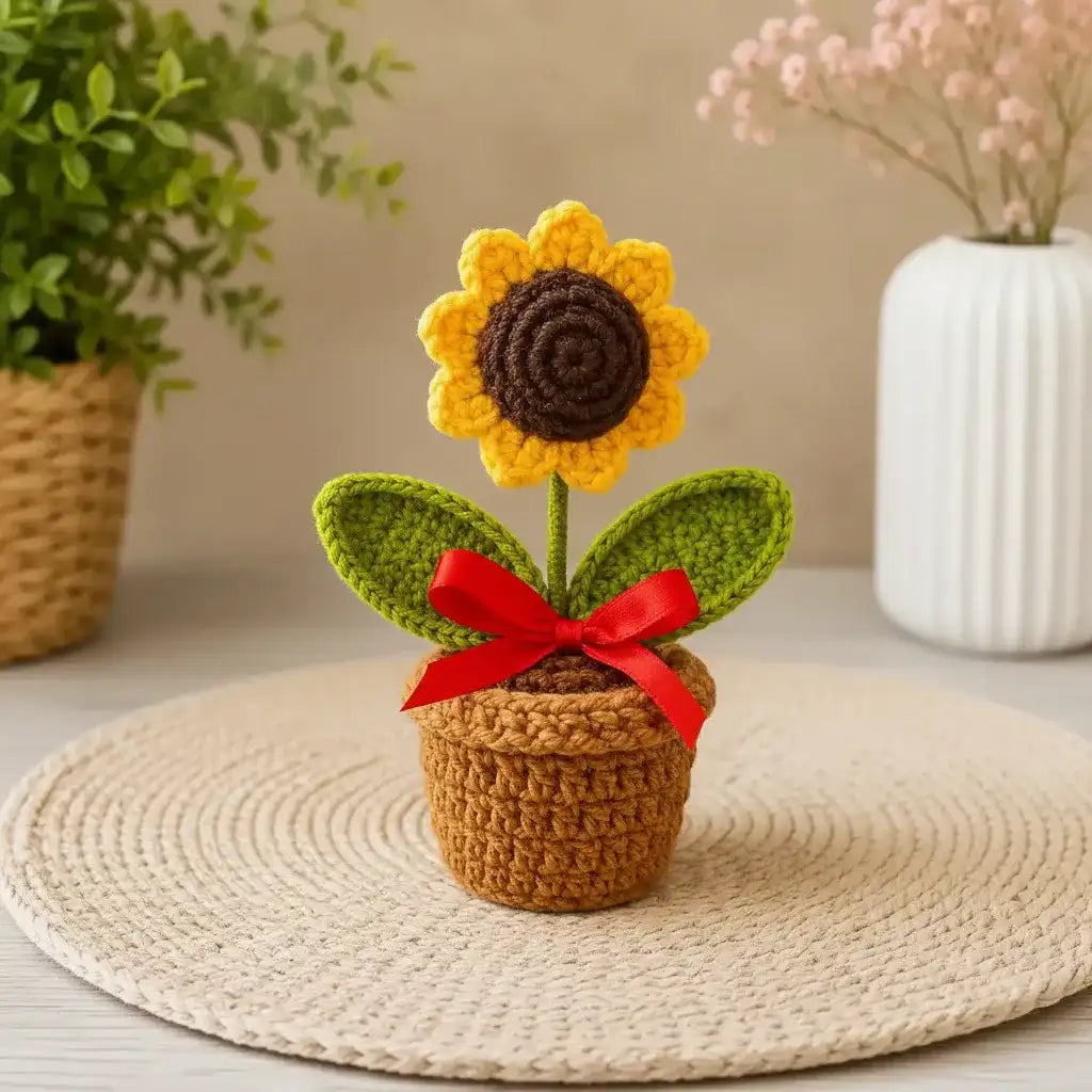 Handmade Crochet Flower Pot (Set of 3)