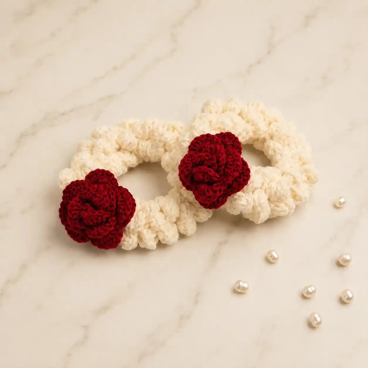 Velvet Bloom Handcrafted Crochet Gajra Rose Gajra