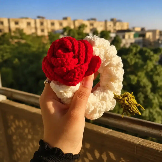 Velvet Bloom Handcrafted Crochet Gajra Family Pack 4 Pairs
