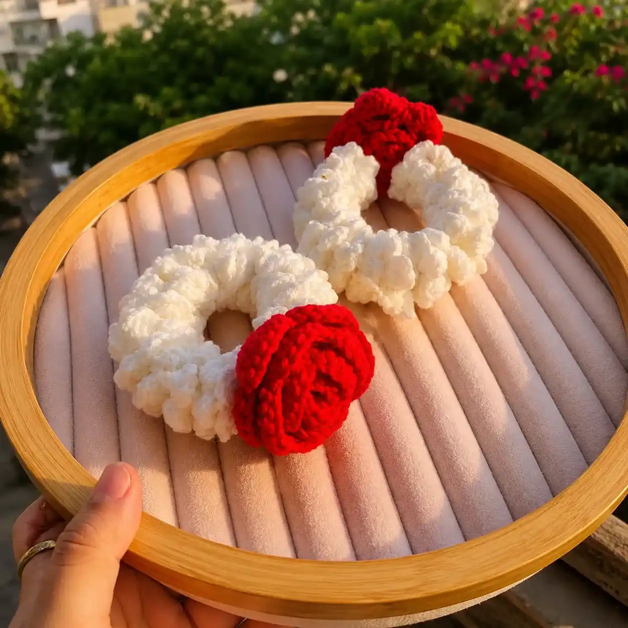 Velvet Bloom Handcrafted Crochet Gajra Rose Gajra