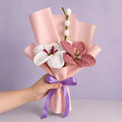Crochet Lily Bouquet Blush Pink