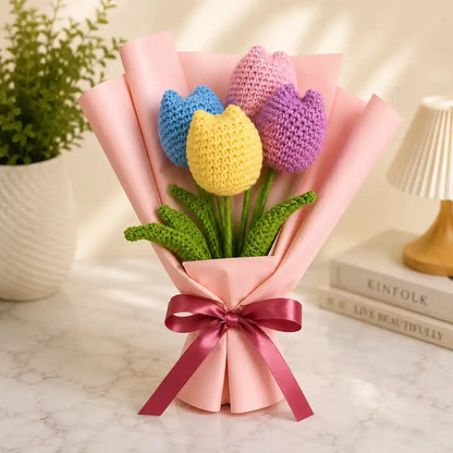 Crochet Pastel Tulip Bouquet