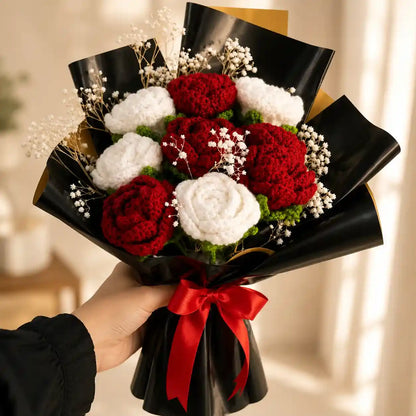 Crochet Bouquet Red & White