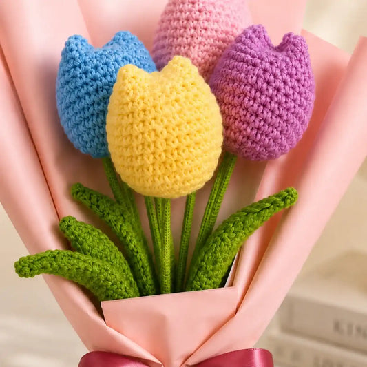 Crochet Pastel Tulip Bouquet