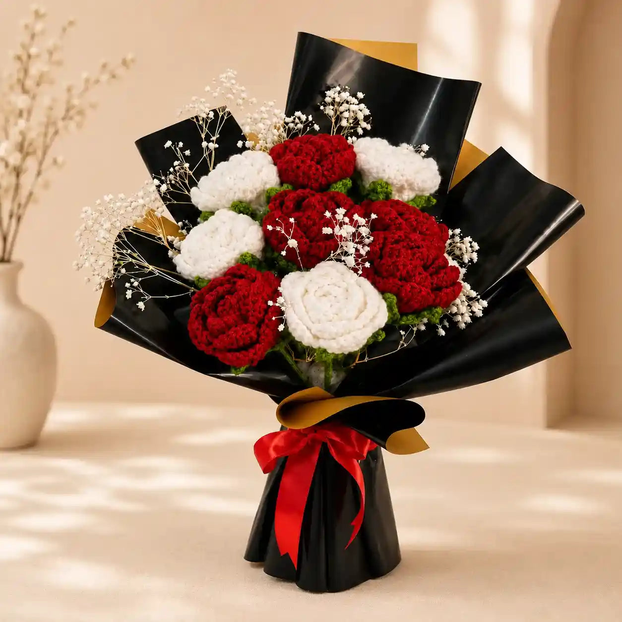 Crochet Bouquet Red & White