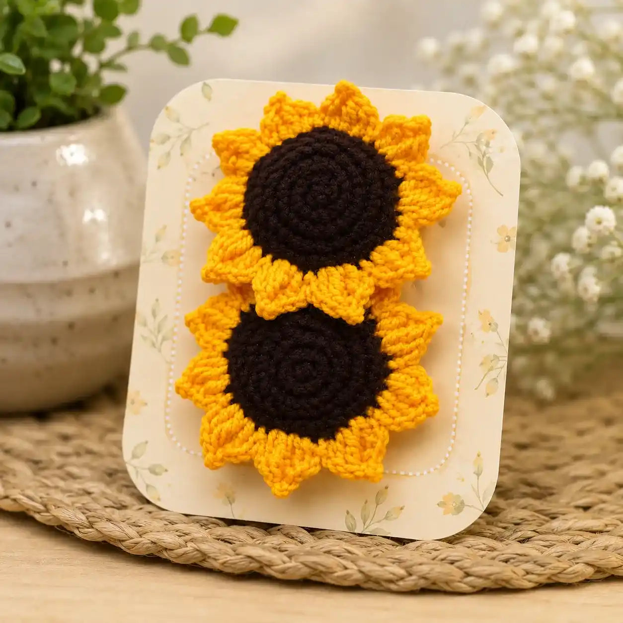 Crochet Hair Clips Pair