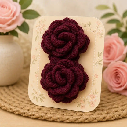 Crochet Hair Clips Pair