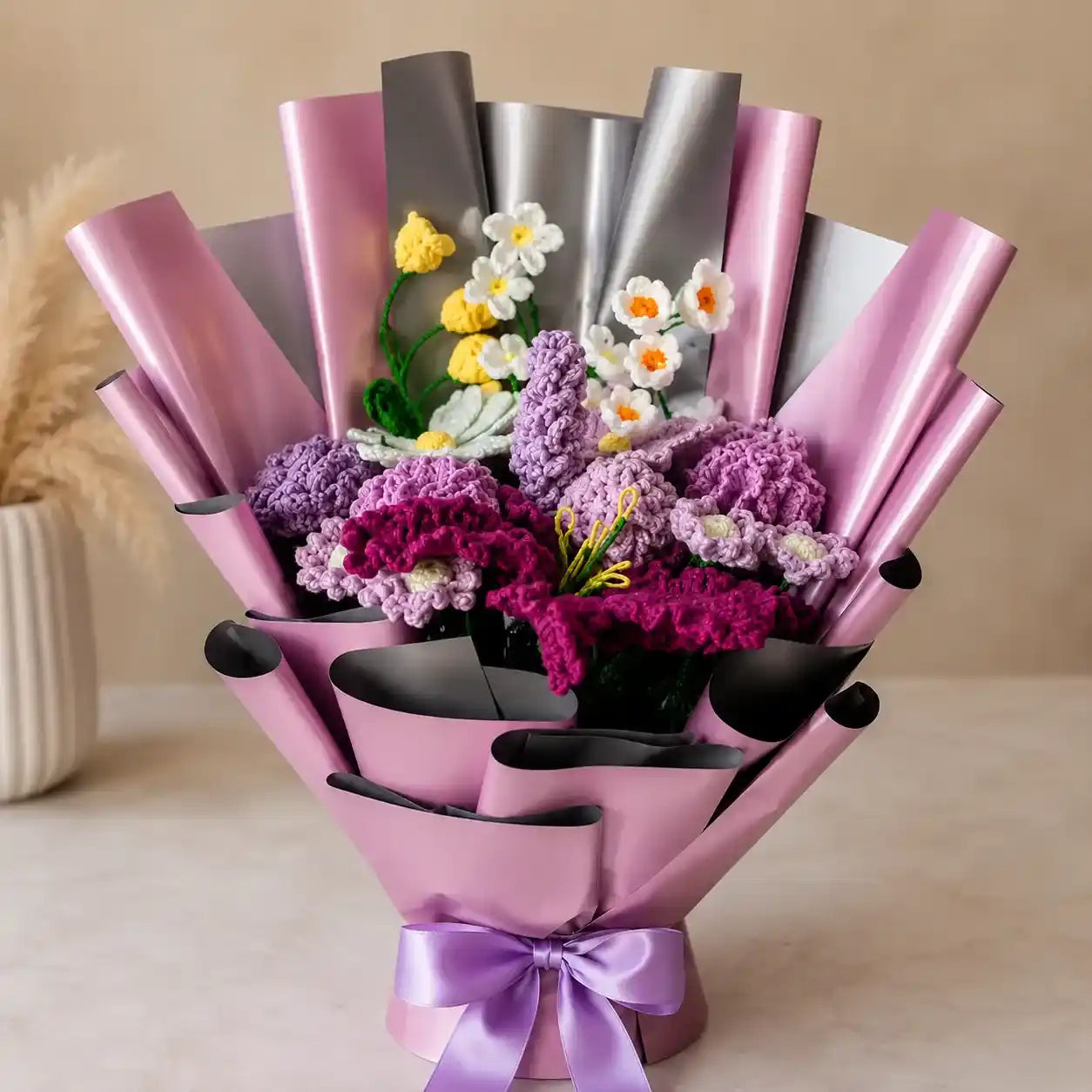 Handmade Crochet Purple Bouquet