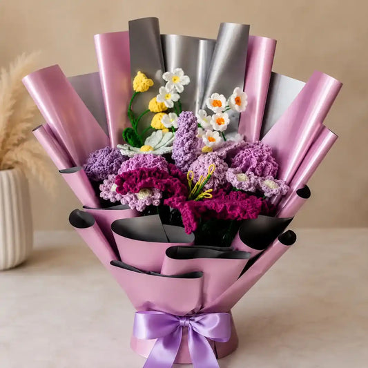 Handmade Crochet Purple Bouquet