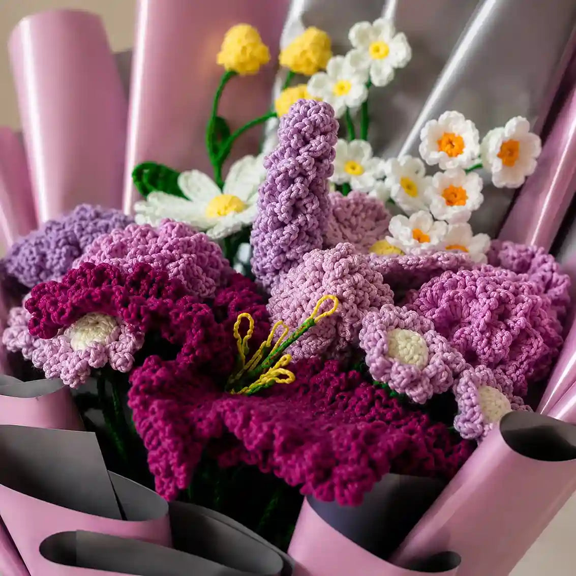 Handmade Crochet Purple Bouquet