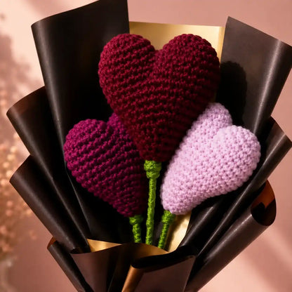 Crochet Heart Bouquet