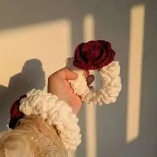 Velvet Bloom Handcrafted Crochet Gajra Rose Gajra