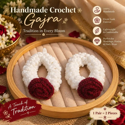 Crochet Rose Wrist Gajra for Her | Handmade Floral Gajra Gift
