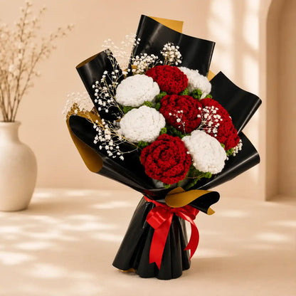 Crochet Bouquet Red & White