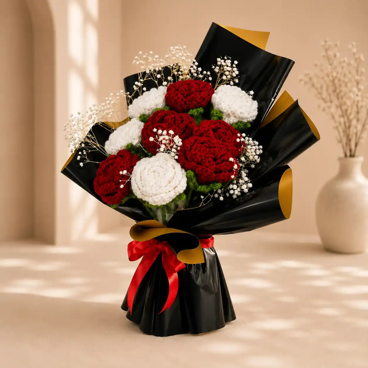 Crochet Bouquet Red & White