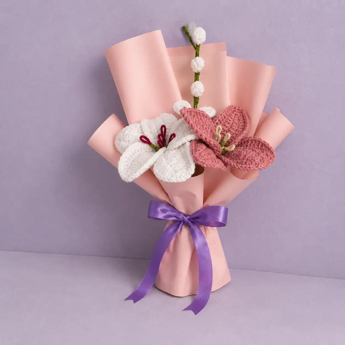 Crochet Lily Bouquet Blush Pink