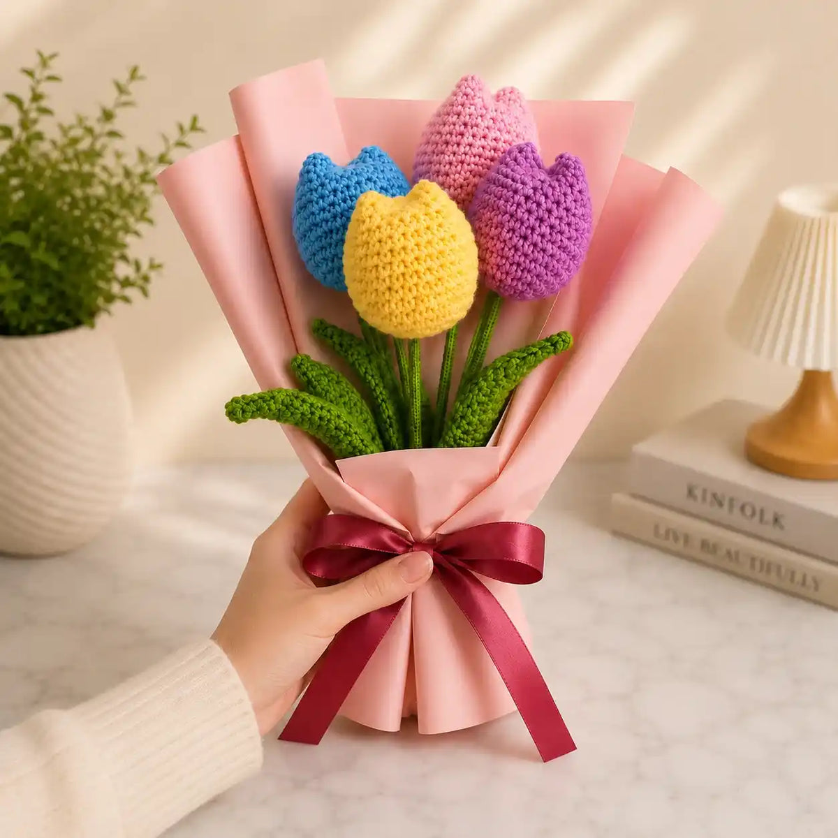 Crochet Pastel Tulip Bouquet