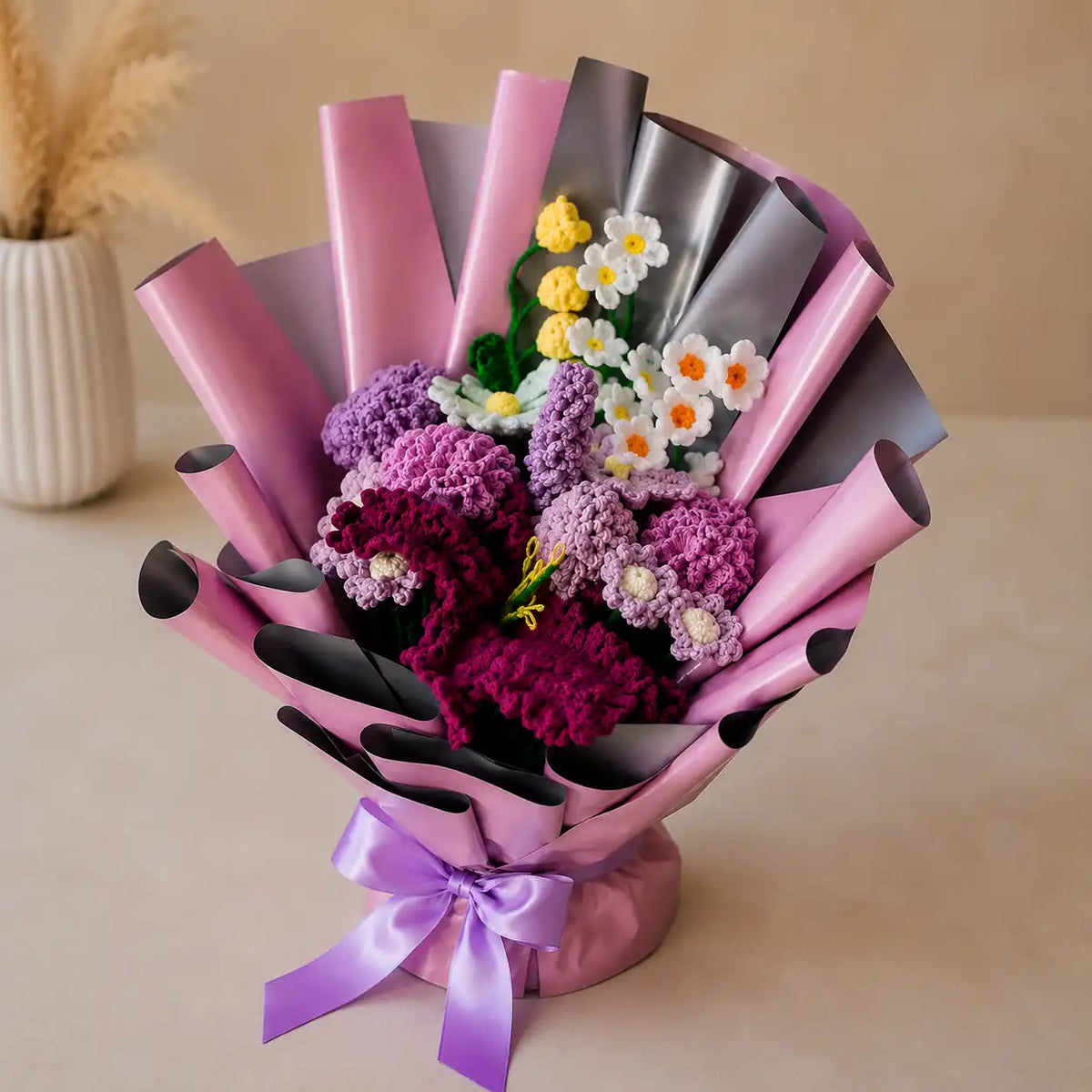 Handmade Crochet Purple Bouquet