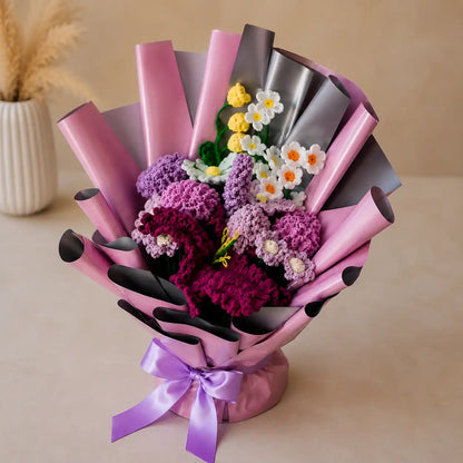 Handmade Crochet Purple Bouquet