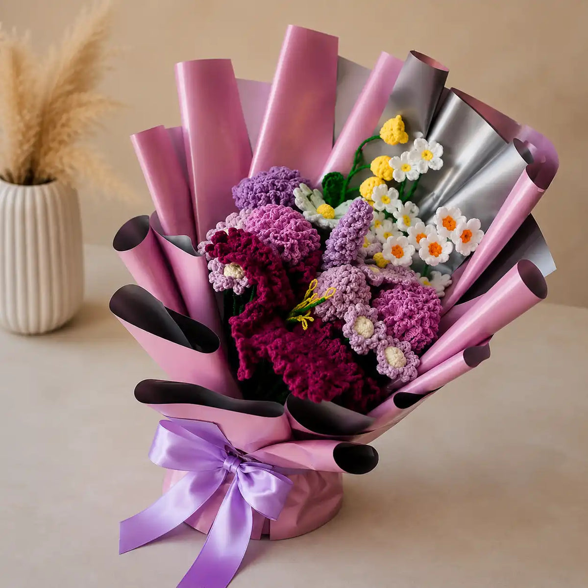 Handmade Crochet Purple Bouquet