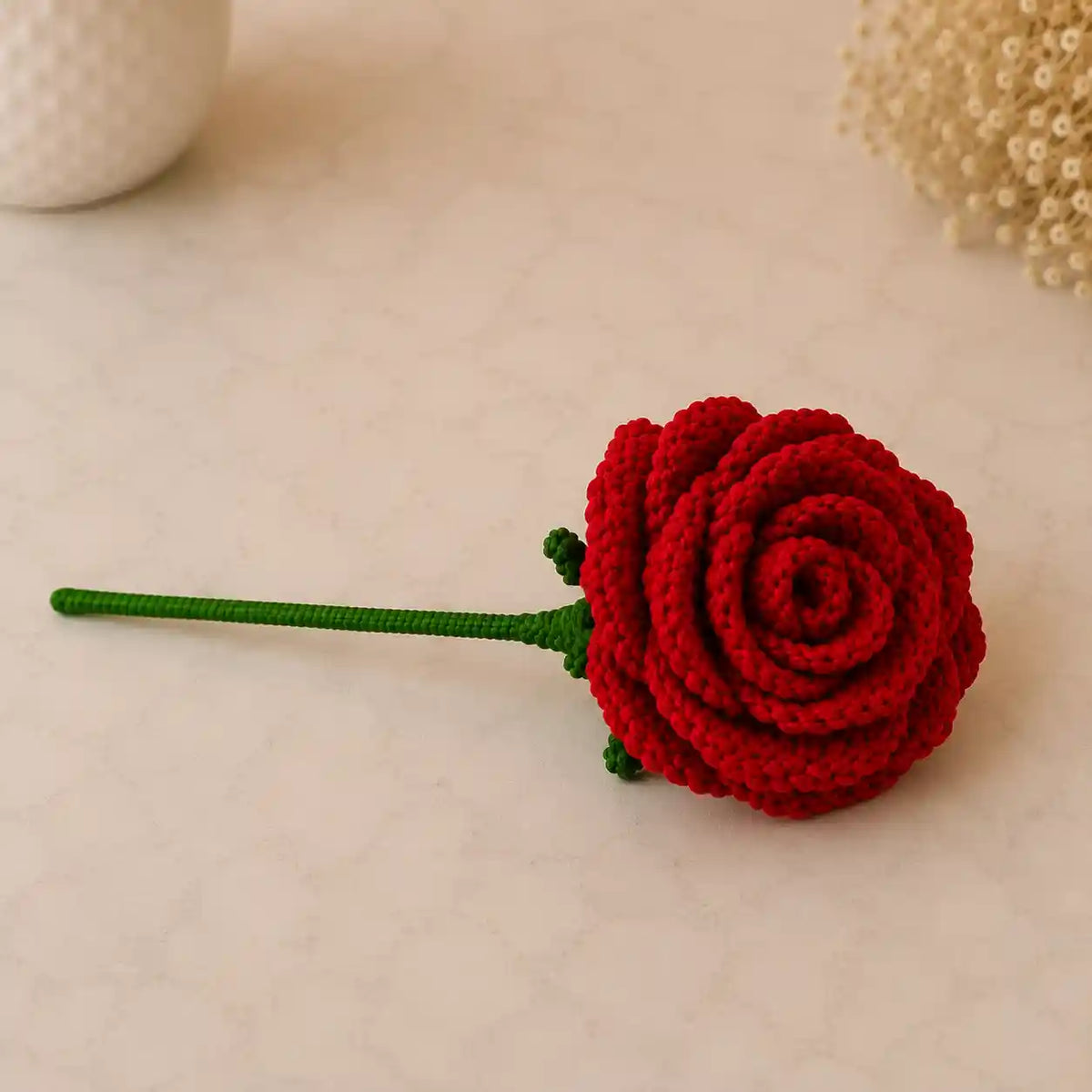 Crochet Red Rose