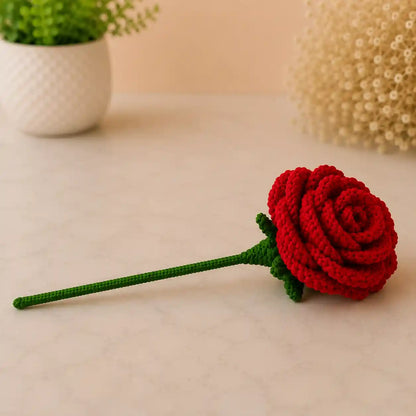Crochet Red Rose