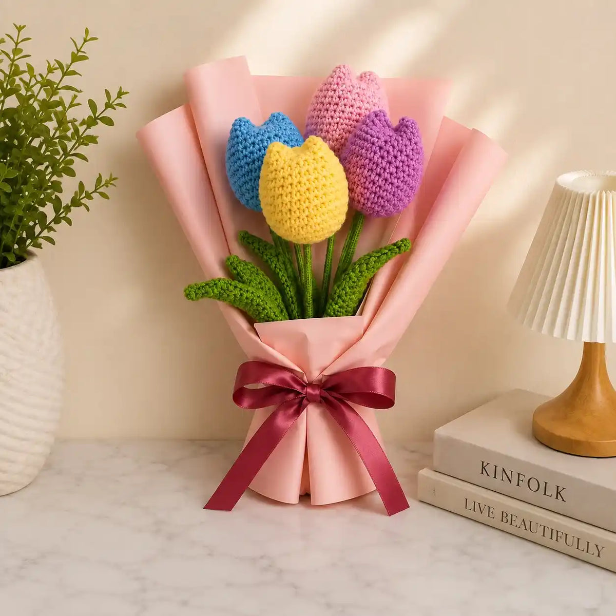 Crochet Pastel Tulip Bouquet