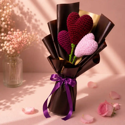 Crochet Heart Bouquet