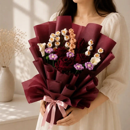 Crochet Mixed Flower Bouquet