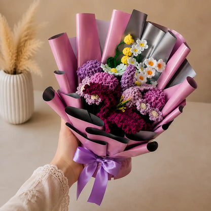 Handmade Crochet Purple Bouquet